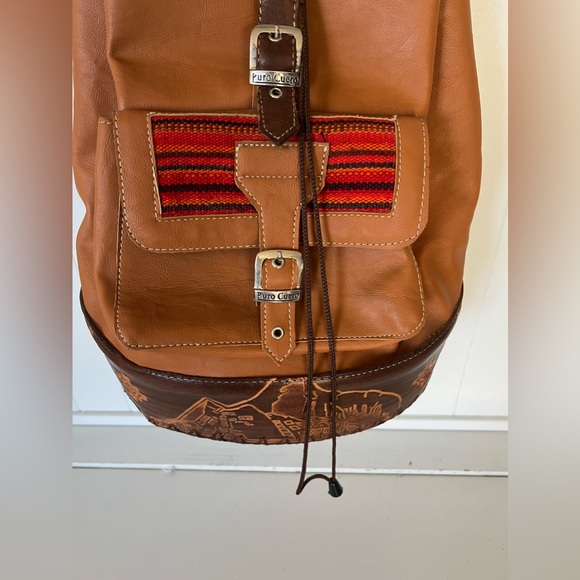 Puro cuero Multicolor Faux Leather  Backpack - Picture 3 of 10